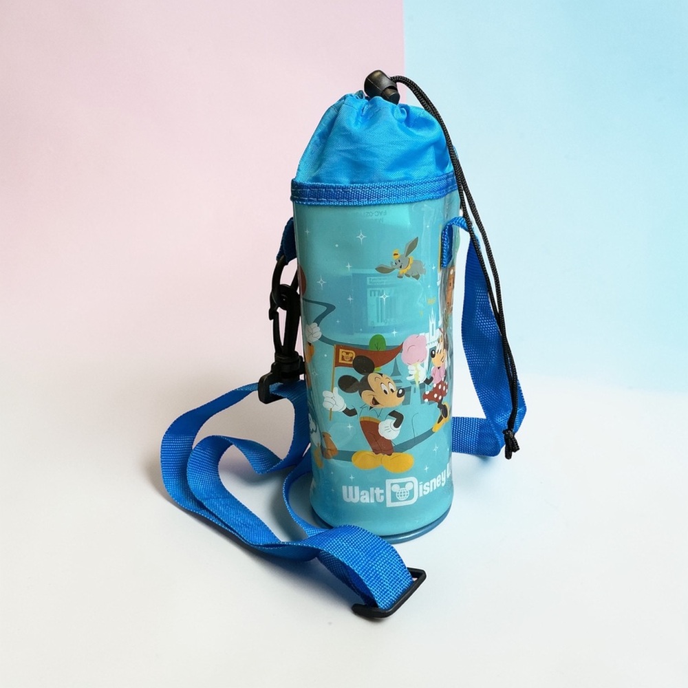 Disney World Blue Mickey Mouse Kids Adult Travel Water Bottle Carrier